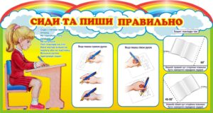 Стенд «Сиди та пиши правильно» для початкової школи