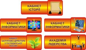 Таблички «Кабінети знань та розвитку» на шкільні кабінети в асортименті