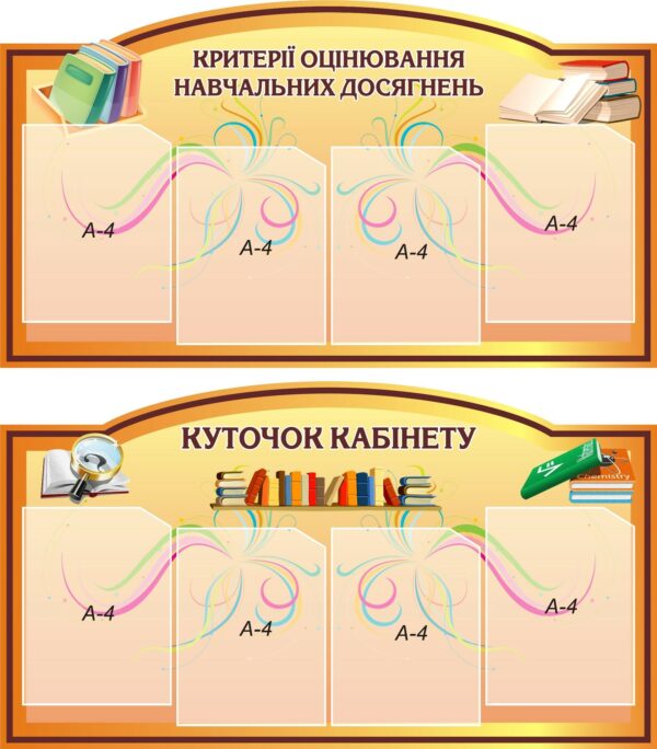 Набір стендів «Категоріїї оцінювання та куточок кабінету»