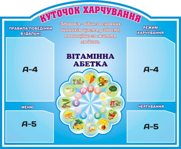 Стенд «Куточок харчування для закладів освіти»