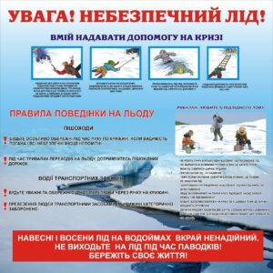Стенд «Безпека на льоду: поради, які рятують життя»