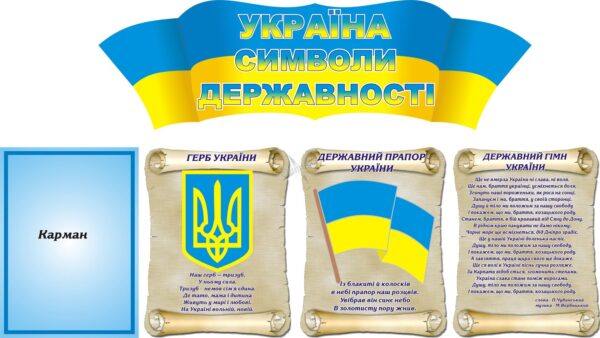 Комплект пластикових стендів «Символи державності України»