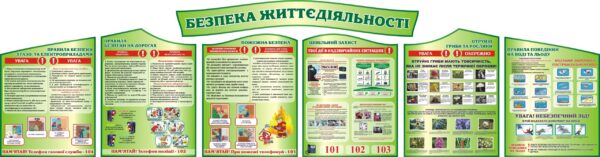 Комплект пластикових стендів «Безпека життєдіяльності»