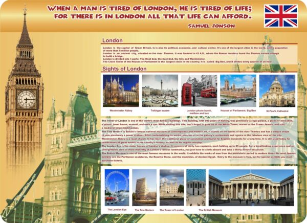 Пластиковий стенд англійською мовою «London»