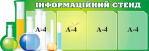 Пластиковий стенд «Інформаційний стенд для кабінету хімії»