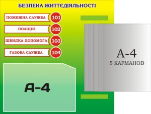 Пластиковий стенд «Безпека життєдіяльності»