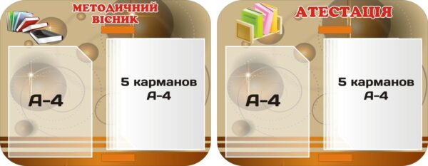 Пластикові стенди «Методичний вісник» і «Атестація» для педагогічного кабінету