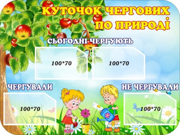 Cтенд «Куточок чергових по природі»