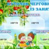 Cтенд «Куточок чергових із занять»