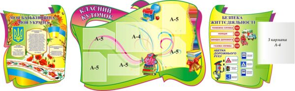 Комплект стендів для оформлення класу «Класний куточок» з книжкою