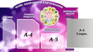 Стенд «Кейс здорового харчування» з книжкою