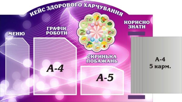 Стенд «Кейс здорового харчування» з книжкою