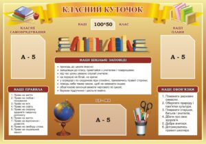 Пластиковий стенд «Класний куточок із правилами та обов'язками»