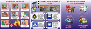 Комплект пластикових стендів «Пожежна безпека та правила дорожнього руху»