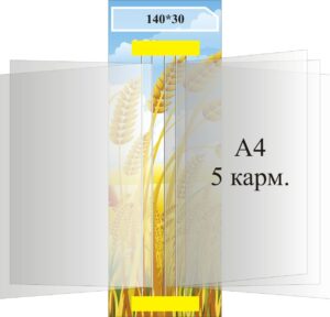 Пластиковий стенд-книжка з кишенями А4 на 5 сторінок «Колосся»