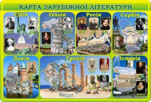 Стенд «Карта зарубіжної літератури»