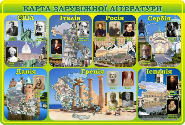 Стенд «Карта зарубіжної літератури»