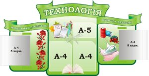 Стенд для кабінету трудового навчання «Технологія» з книжками