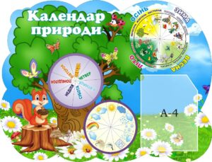 Стенд «Календар природи» з рухомими стрілками