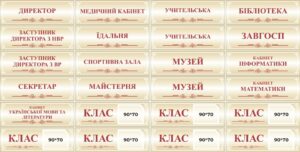 Табличка на шкільні кабінети в асортименті