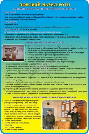 Стенд «Добовий наряд роти»