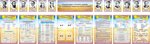 Набір стендів для оформлення кабінету української мови та літератури