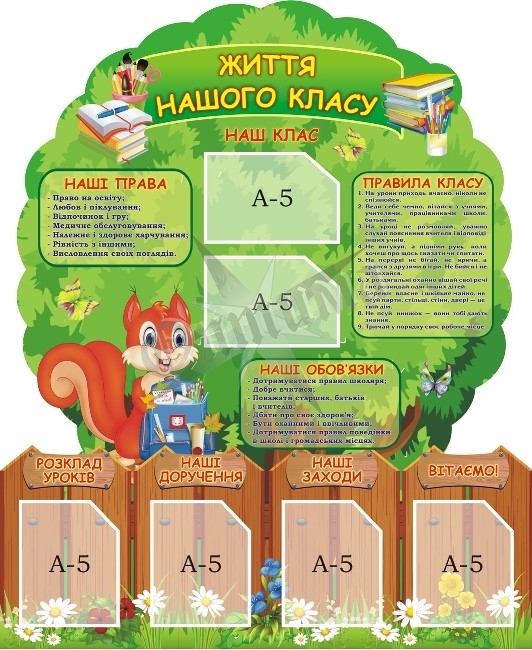 Стенд для НУШ «Життя класу»