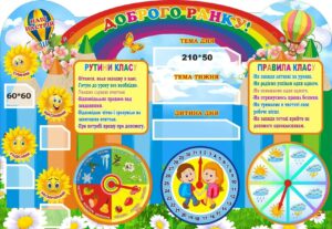 Стенд для НУШ «Доброго ранку + наш настрій»