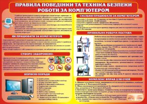 Стенд «Правила поведінки та техніки безпеки за комп'ютером»
