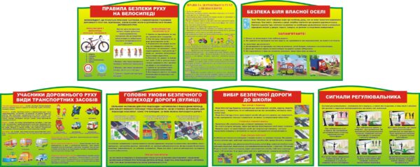 Комплект пластикових стендів «Безпека дорожнього руху»