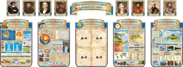 Набір стендів для кабінету географії