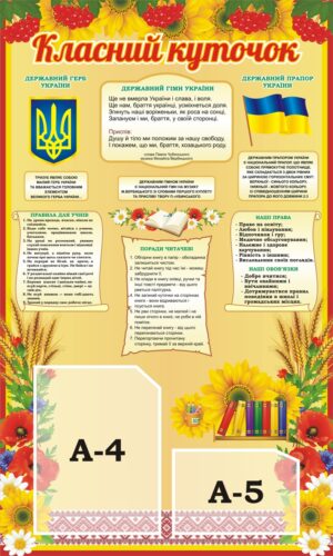Пластиковий стенд «Інформаційний класний куточок»