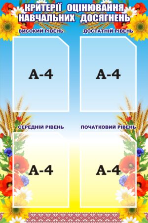 Стенд «Критерії оцінювання навчальних досягнень»