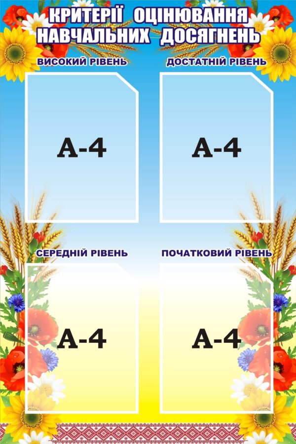 Стенд «Критерії оцінювання навчальних досягнень»