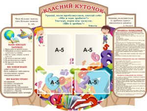 Пластиковий стенд «Класний куточок з правилами поведінки»