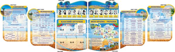 Набір стендів для оформлення кабінету української мови та літератури