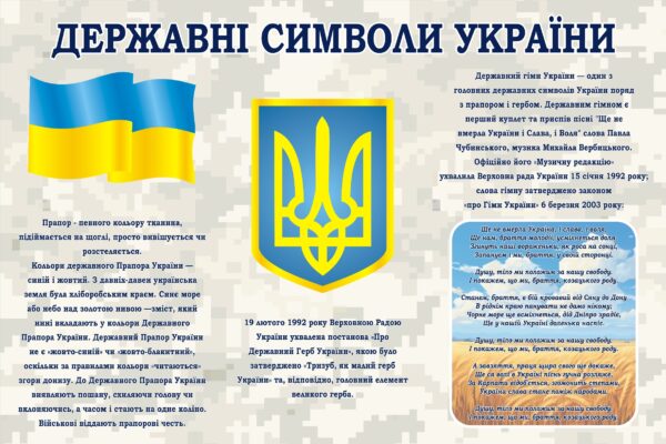 Стенд «Державні символи України»