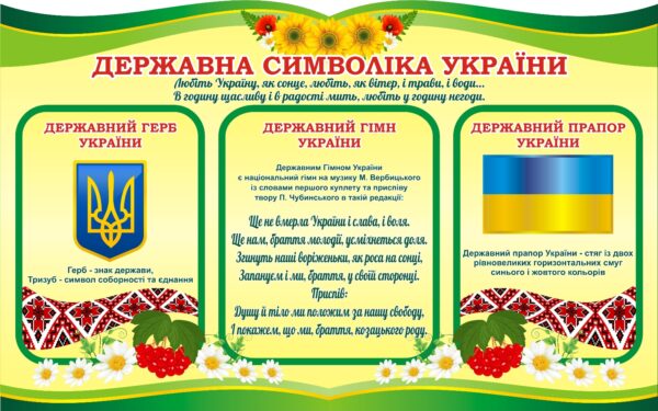 Пластиковий стенд «Символи та обереги України»