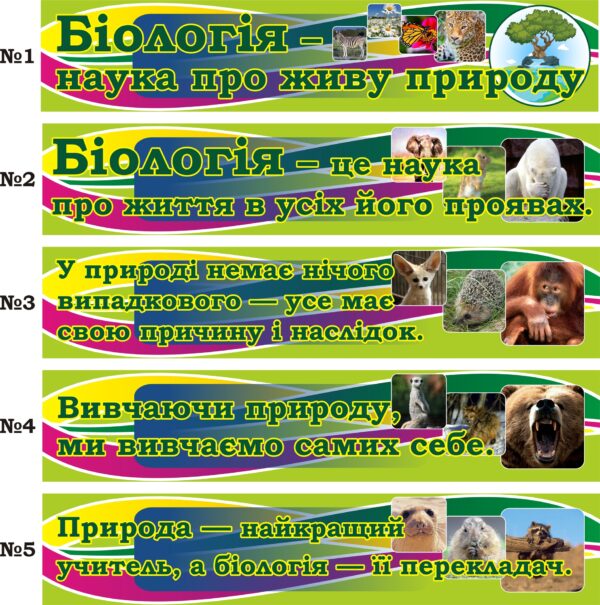 Пластикові стенди «Вислови про біологію» в асортименті