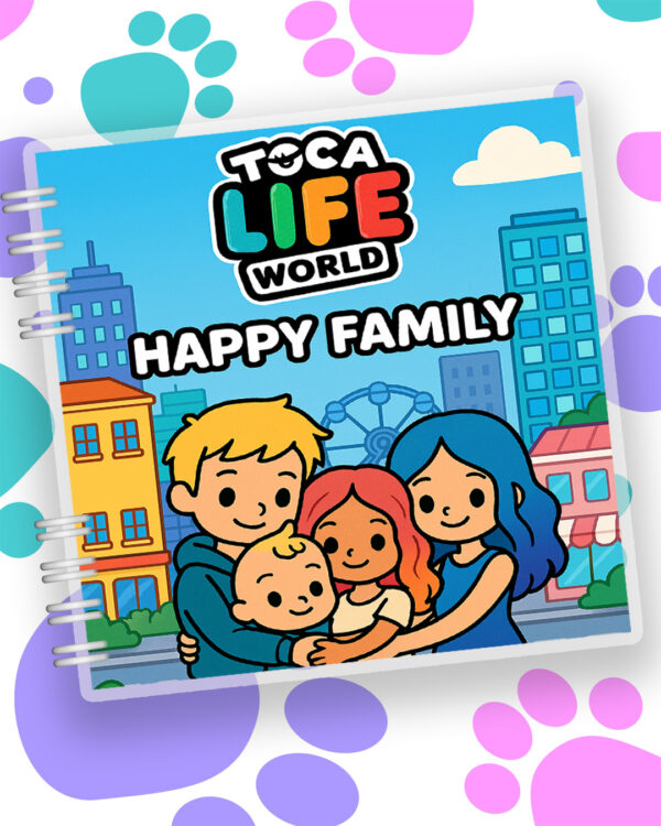 Альбом на липучках Toca Boca «Happy Family» (76 елементів, 21×21 см)