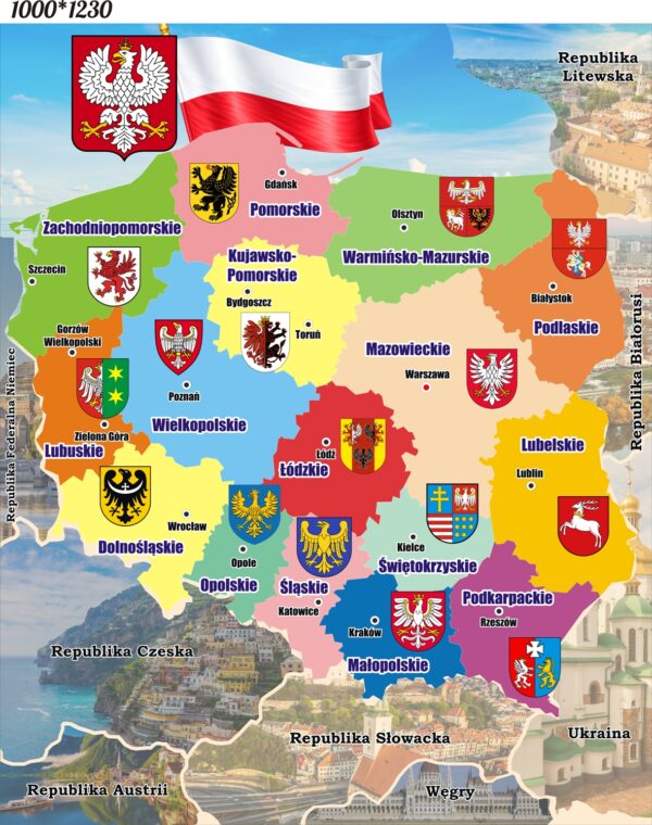 Пластиковий стенд «Адміністративний поділ Польщі»