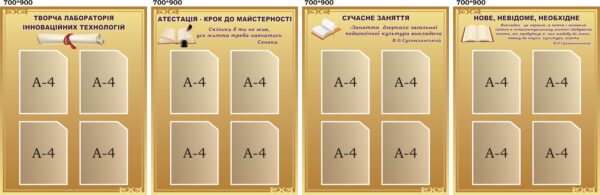 Комплект пластикових стендів для школи «Методичний куточок»