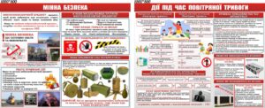 Комплект пластикових стендів «Мінна безпека та повітряна тривога»